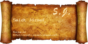 Smidt József névjegykártya